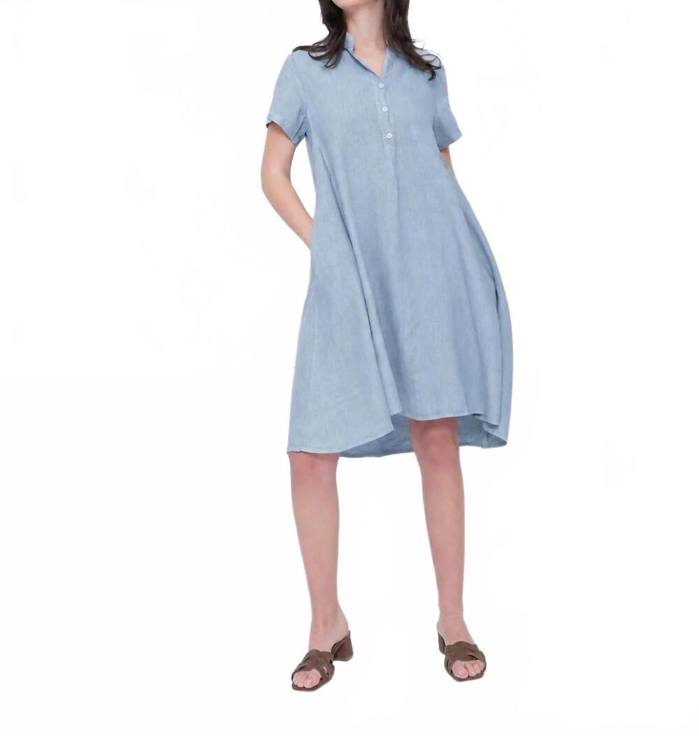 NEW BLUEBERRY collared swing midi dress in sky